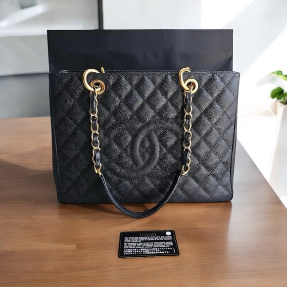 SOLD! Authentic Chanel Black Caviar GST Grand Shopping Tote GHW! - Picture 4 of 16